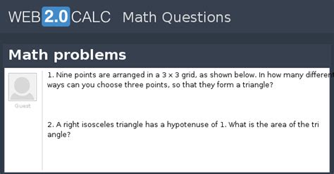 View question - Math problems