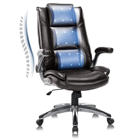 Colamy Leather Executive Office Chair High Back Home Computer Desk ...