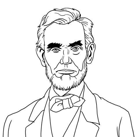 Premium Vector | Line art of abraham lincoln, the 16th president of the ...