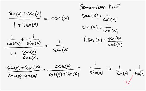 How do you prove [sec(x) + csc(x)] / [1 + tan(x)] = csc(x)? | Socratic