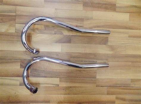Triumph High Level Pre Unit Exhaust Pipe Pair 1 5/8"-1 3/8" TR6. 1959 ...