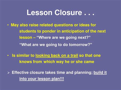 Image result for Lesson Closure
