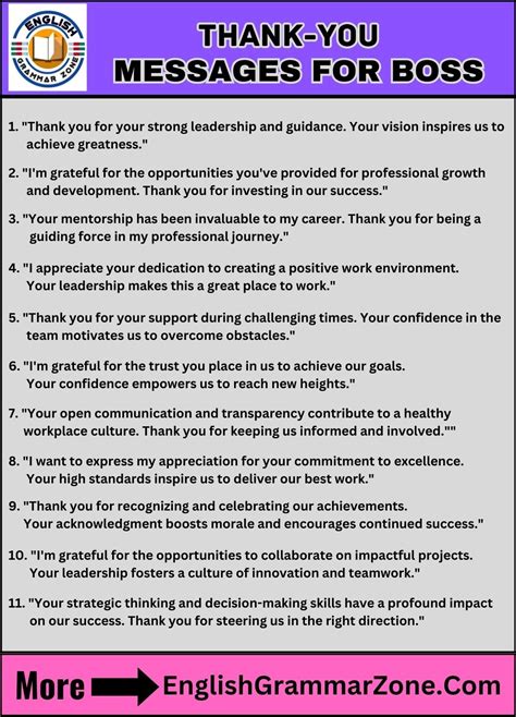 Master 19 Thank You Messages For BOSS