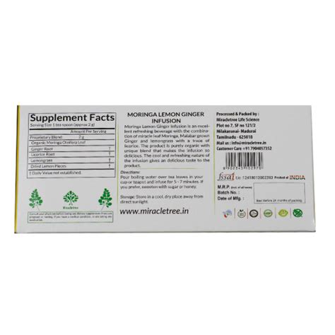 Moringa Rolled Ginger and Lemon Infused Tea | 100 Gms | 50 Servings Ap ...