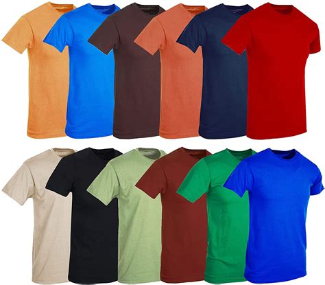 BILLIONHATS 12 Pack Plus Size Men Cotton T-Shirt Bulk Big Tall Short ...
