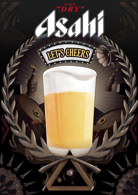 Asahi 朝日啤酒: 美式复古海报系列 - 数英