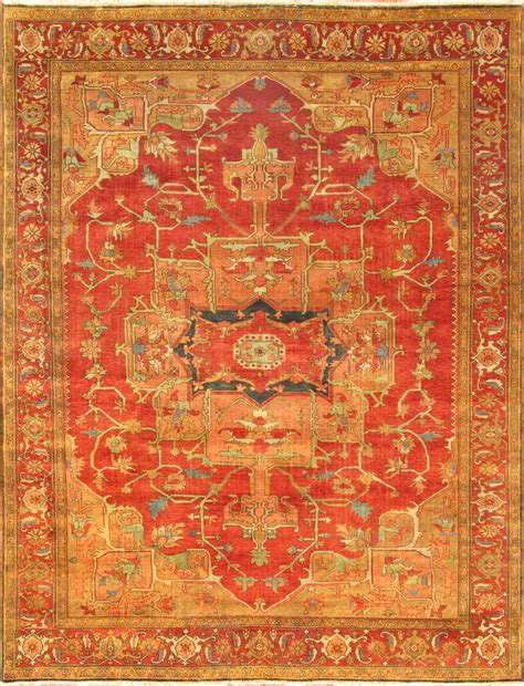 Serapi Collection Hand-Knotted Wool Area Rug (14' x 16') In Rust by ...