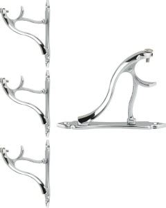 CELLRICH Silver Rod Rail Bracket, Curtain Knobs Metal Price in India ...