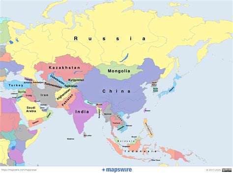 Map Of Asia Printable