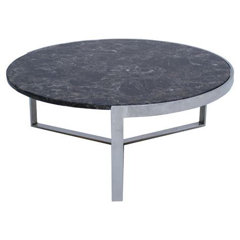 Mid Century Round Marble Coffee Table at 1stDibs