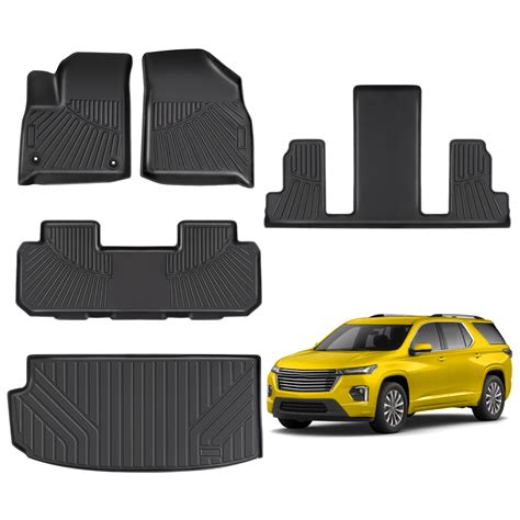 DAZANZAN Floor Mats for Chevrolet/Chevy Traverse 7 Seater 2024-2018 ...
