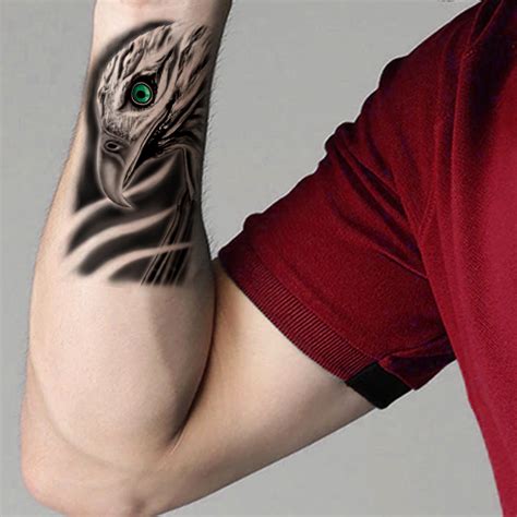 Real Eagle On Hand Design Temporary Tattoo Waterproof For Male and ...