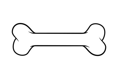 Dog bone line art isolated on white background. 35047100 Vector Art at ...