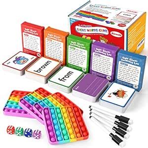 Buy Aizweb Sight Word Game,Learn to Read Flash Card with Pop Mat & Dice ...