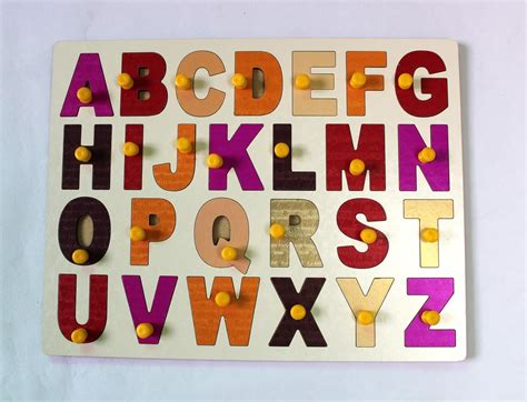 Wooden Capital Alphabets Letters Learning Educational Puzzle Toy for ...