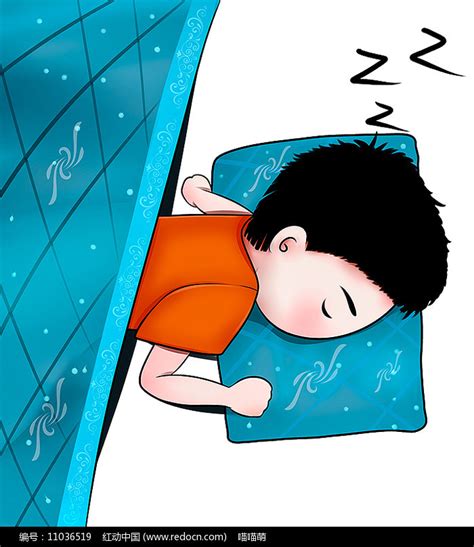 原创可爱卡通男孩盖被子睡觉图片_其 他_编号11036519_红动中国