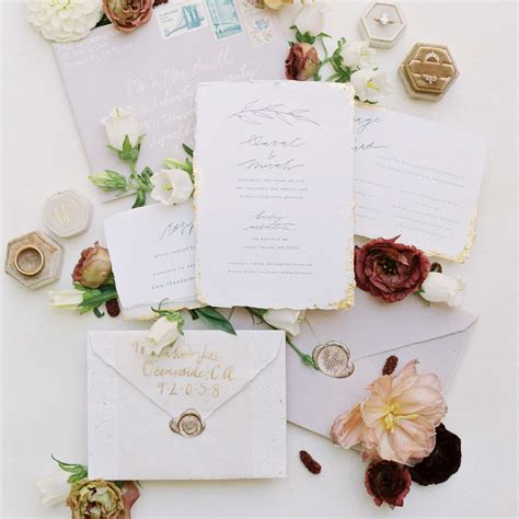Beautiful Deckle-Edge Wedding Invitations