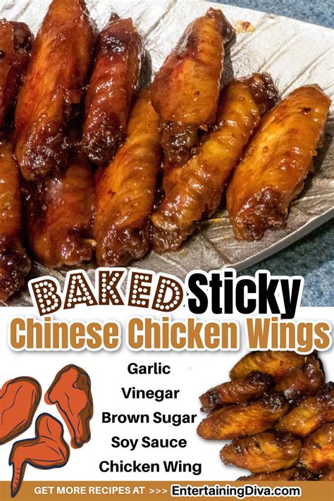 This easy baked sticky Chinese chicken wings recipe is made with brown ...