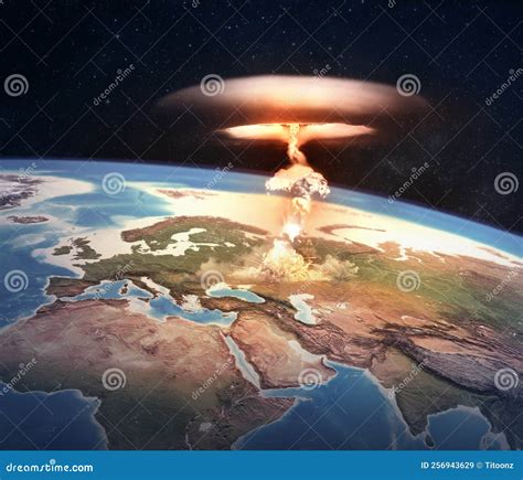 Nuclear Explosion on Europe Stock Illustration - Illustration of continent, accident: 256943629