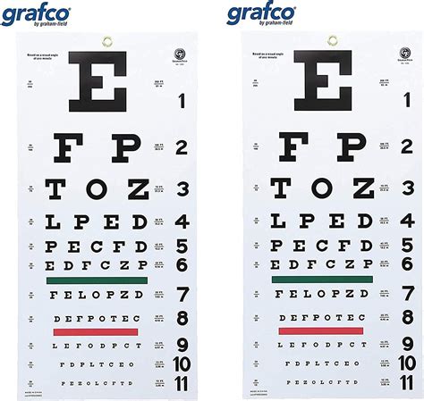 Graham-Field Grafco 1240 Snellen Hanging Eye Chart, 20' Distance, Non ...