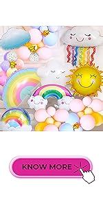 Party Propz Rainbow Theme Rubber Birthday Decorations Kit - 75Pcs ...