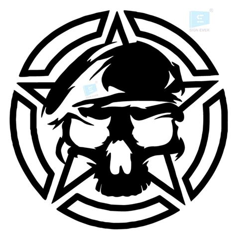 SIGN EVER Skull Star Car Stickers Exterior Vinyl Decals L x H 16.00 cm ...