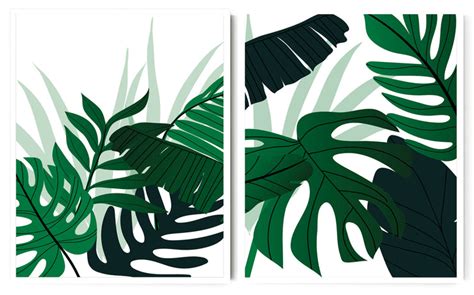 FERN PETIOLE CHUNKY MONSTERA PLANT ART FRAMES WITH GLASS- SET OF 2 ...