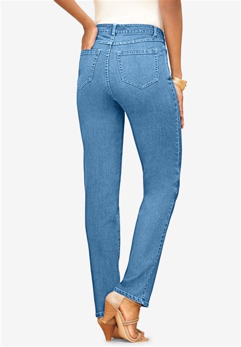 Straight-Leg Jean with Invisible Stretch® by Denim 24/7®| Plus Size ...