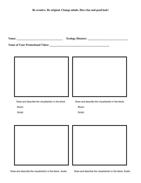 Image result for Free Printable Storyboard Example
