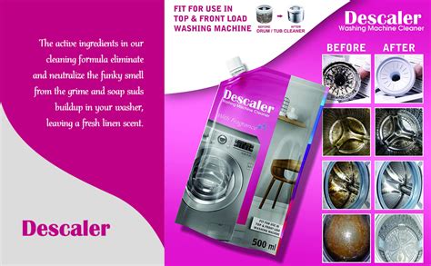 Descaler Washing Machine Cleaner Liquid Scale Remover Cleaning of Tub ...