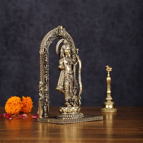 8" Tall Brass Ram Lalla Idol - Ayodhya Temple Inspired – Budhshiv.com