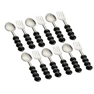 Buy VarEesha Handmade Regal Black Beads Stainless Steel Silverware Set ...