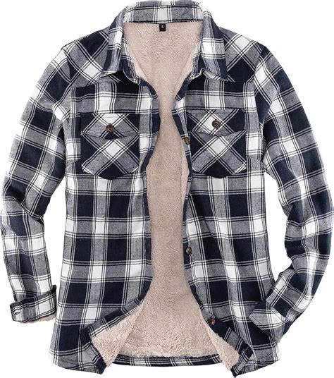 Buy Womens Sherpa Fleece Lined Flannel Jacket Button Down Plaid Flannel ...