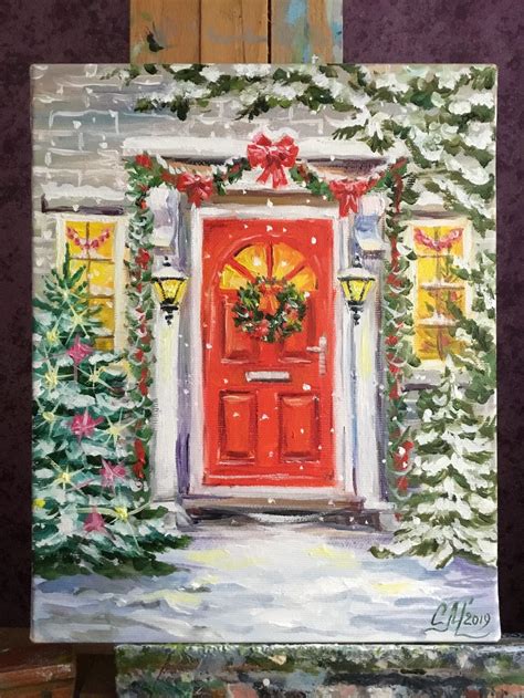 Christmas wall Art Commission painting on canvas Christmas gift art ...