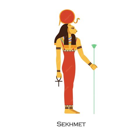Premium Vector | Sekhmet, ancient egyptian goddess with lioness head ...