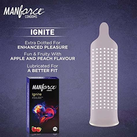 Buy MANFORCE IGNITE APPLE-PEACH FLAVOURED EXTRA DOTTED 10 PCS X PACK OF ...