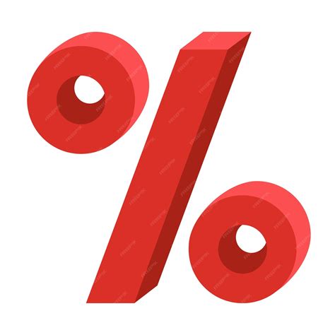 Premium Vector | A red percentage symbol on a white background threedimensional rendering