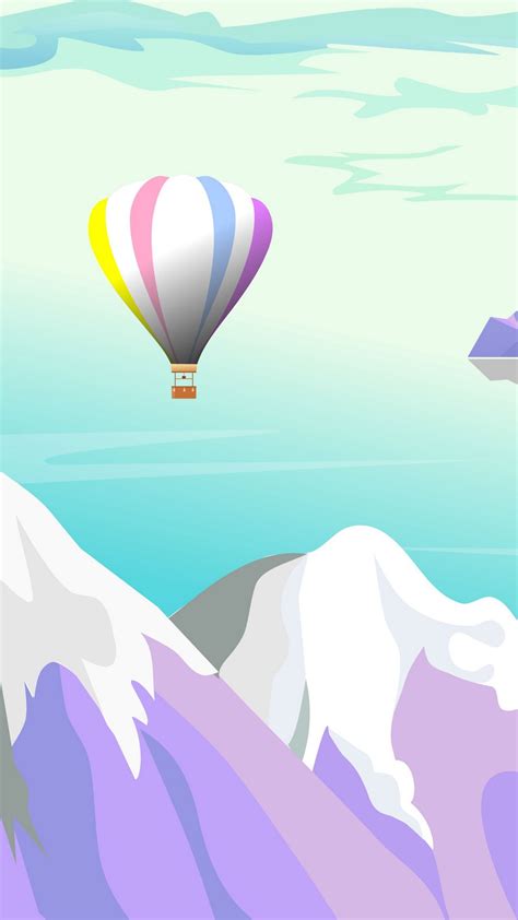 Download wallpaper 1080x1920 air balloon, mountains, landscape, art ...