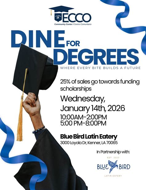 Dine for Degrees “where every bite builds a futures “, Blue Bird Latin ...