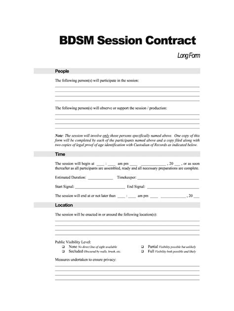 BDSM Session Contract - Fill Out, Sign & Share Online | pdfFiller