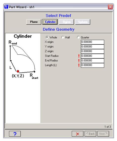 10.1.3. Parts - New - Select Predef (3D Shell)