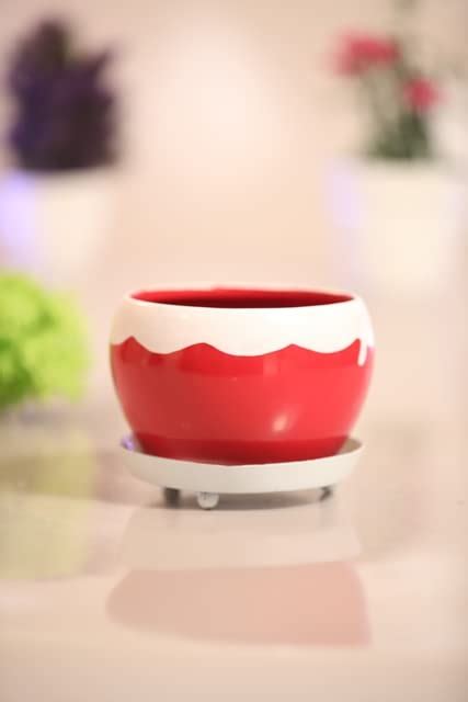 Humera Handicraft Aesthetic Design, Round Metal Planter with Water ...