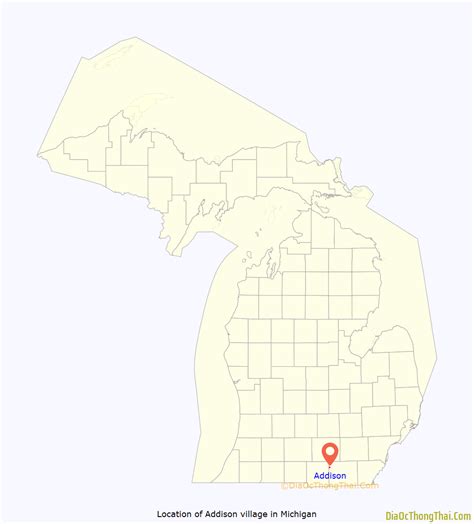 Map of Addison village, Michigan - Thong Thai Real