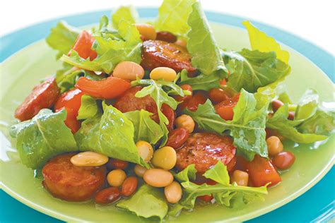 Tomato, chorizo and bean salad