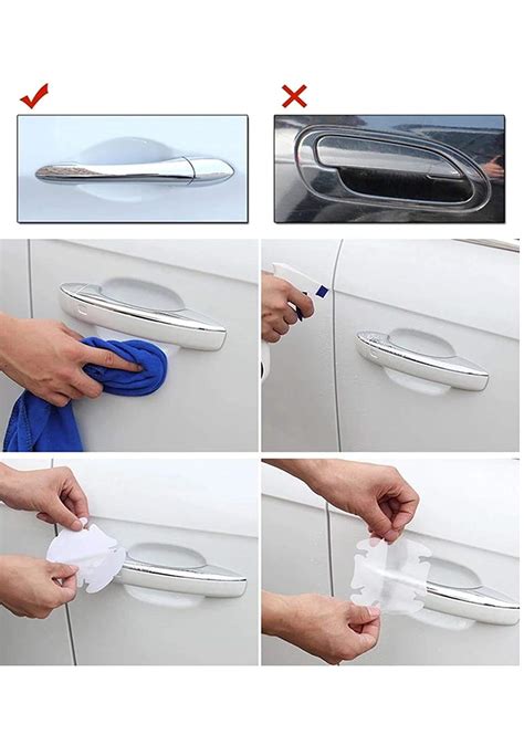 Door Handle Guard Sticker & Paint Protection for All Cars (Grey Finish ...