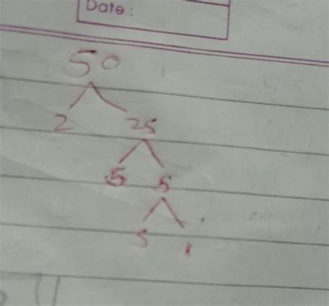 Express 50 QS a product of prime factors and draw a factor tree ...