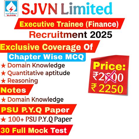 SJVN Executive Trainee Finance Chapter Wise MCQ, Notes, Mock Test & PSU ...