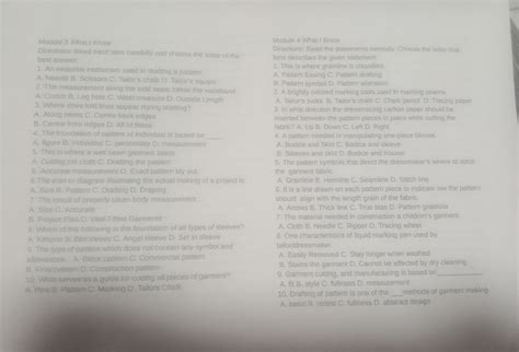 Module 3 What I Know Directions: Read each item carefully and choose the