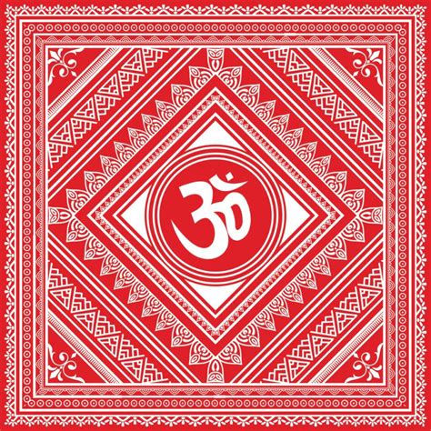 Aipan Art With Om Design Wallpaper for Wall - Magicdecor®