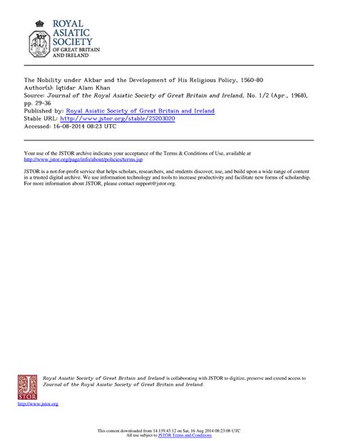 Nobility Under Akbar AND Religious Policy - Royal Asiatic Society of ...